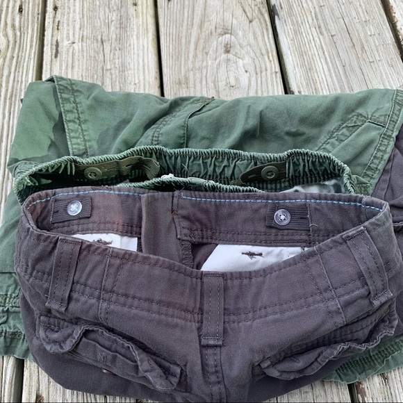 Boy’s 8 & 10 Cotton Cargo Shorts CP Urban Pipeline Gray & Army Green Adjustable - Picture 6 of 9